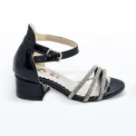 Üç Bantlı Bilekten Bağlı Tokalı Abiye Ayakkabı Siyah