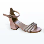 Üç Bantlı Bilekten Bağlı Tokalı Abiye Ayakkabı Lame