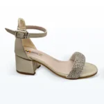 Kalın Bantlı Bilekten Bağlı Tokalı Abiye Ayakkabı Lame