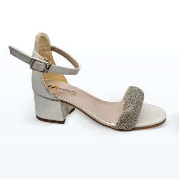 Kalın Bantlı Bilekten Bağlı Tokalı Abiye Ayakkabı Lame