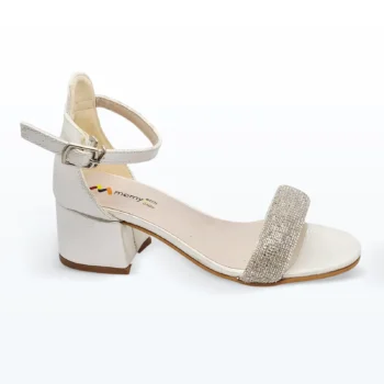 Kalın Bantlı Bilekten Bağlı Tokalı Abiye Ayakkabı Sedef