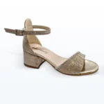 Bilekten Bağlı Tokalı Abiye Ayakkabı Dore