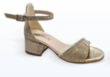 Bilekten Bağlı Tokalı Abiye Ayakkabı Dore