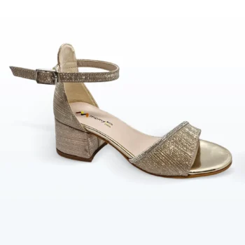 Bilekten Bağlı Tokalı Abiye Ayakkabı Dore