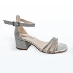 Üç Bantlı Bilekten Bağlı Tokalı Abiye Ayakkabı Pembe