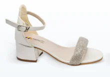 Kalın Bantlı Bilekten Bağlı Tokalı Abiye Ayakkabı Sedef