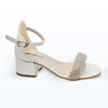 Kalın Bantlı Bilekten Bağlı Tokalı Abiye Ayakkabı Sedef