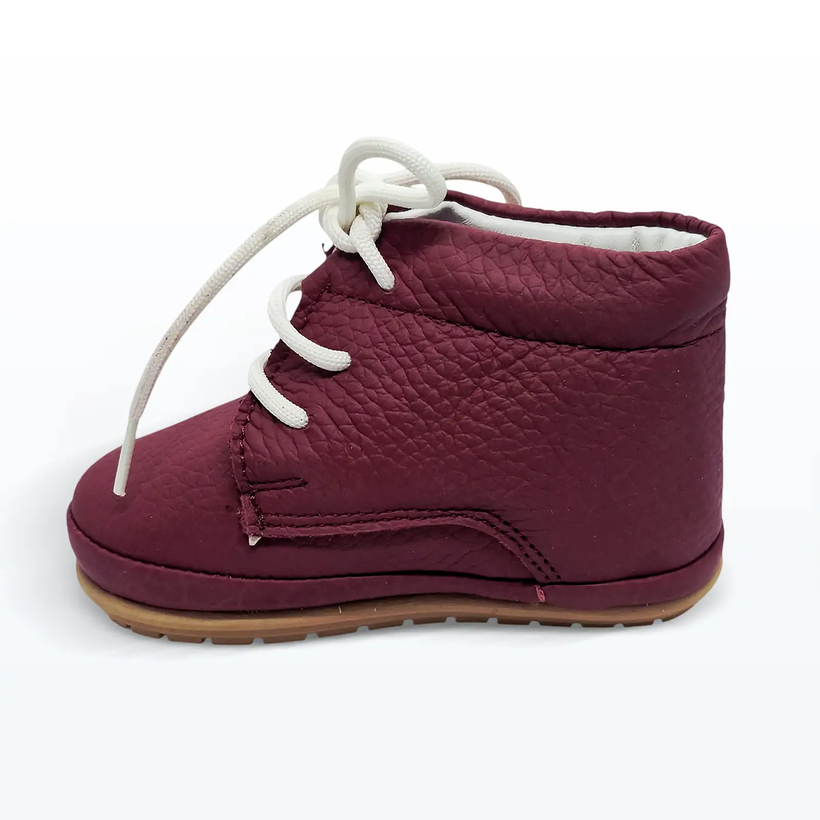 Deri Bağcıklı Bilekten Bağlı İlk Adım Ayakkabı Bordo Deri Bağcıklı Bilekten Bağlı İlk Adım Ayakkabı Bordo