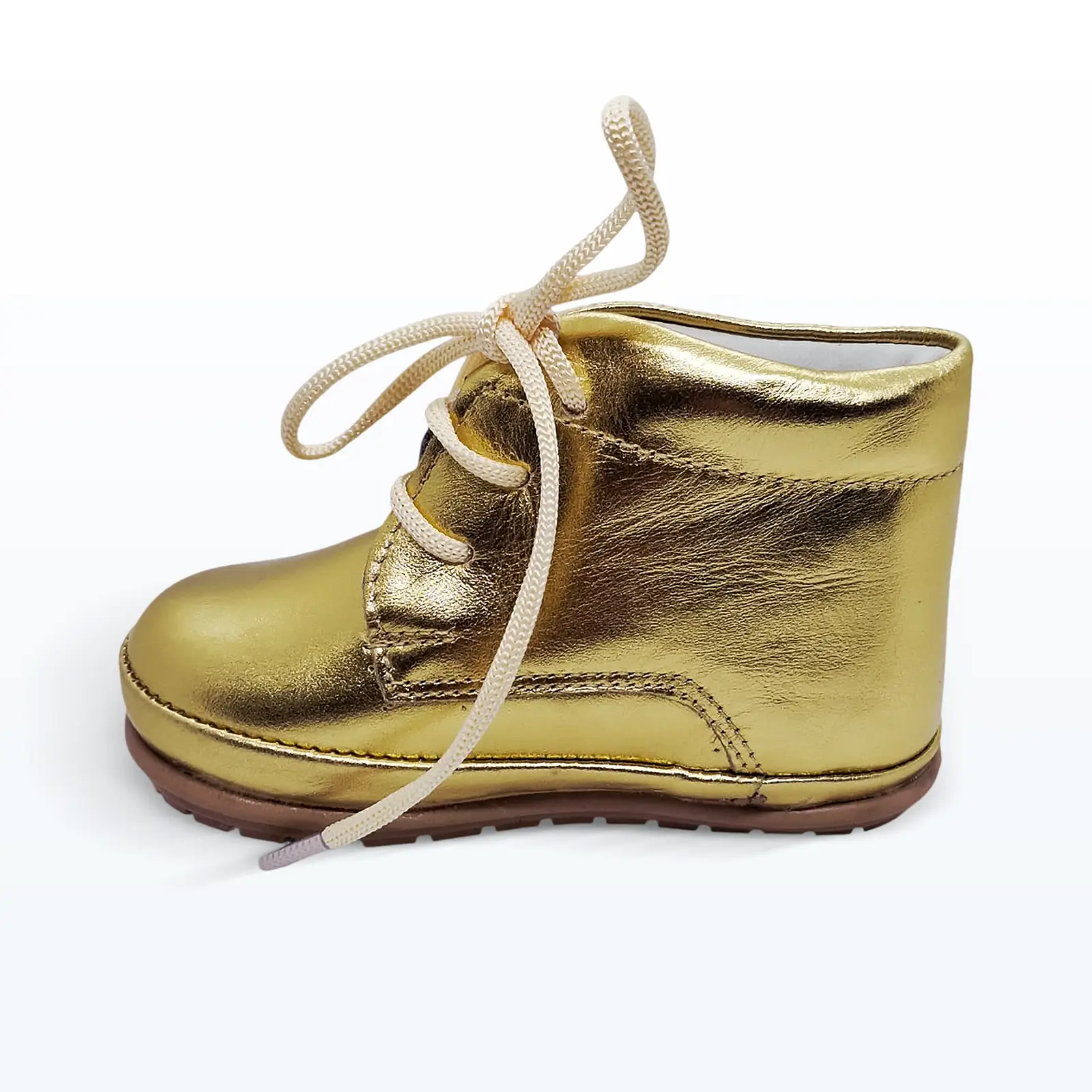 Deri Bağcıklı Bilekten Bağlı İlk Adım Ayakkabı Dore Deri Bağcıklı Bilekten Bağlı İlk Adım Ayakkabı Dore