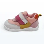 Deri Cırt Cırtlı Kalın Tek Bantlı İlk Adım Ayakkabı Pembe