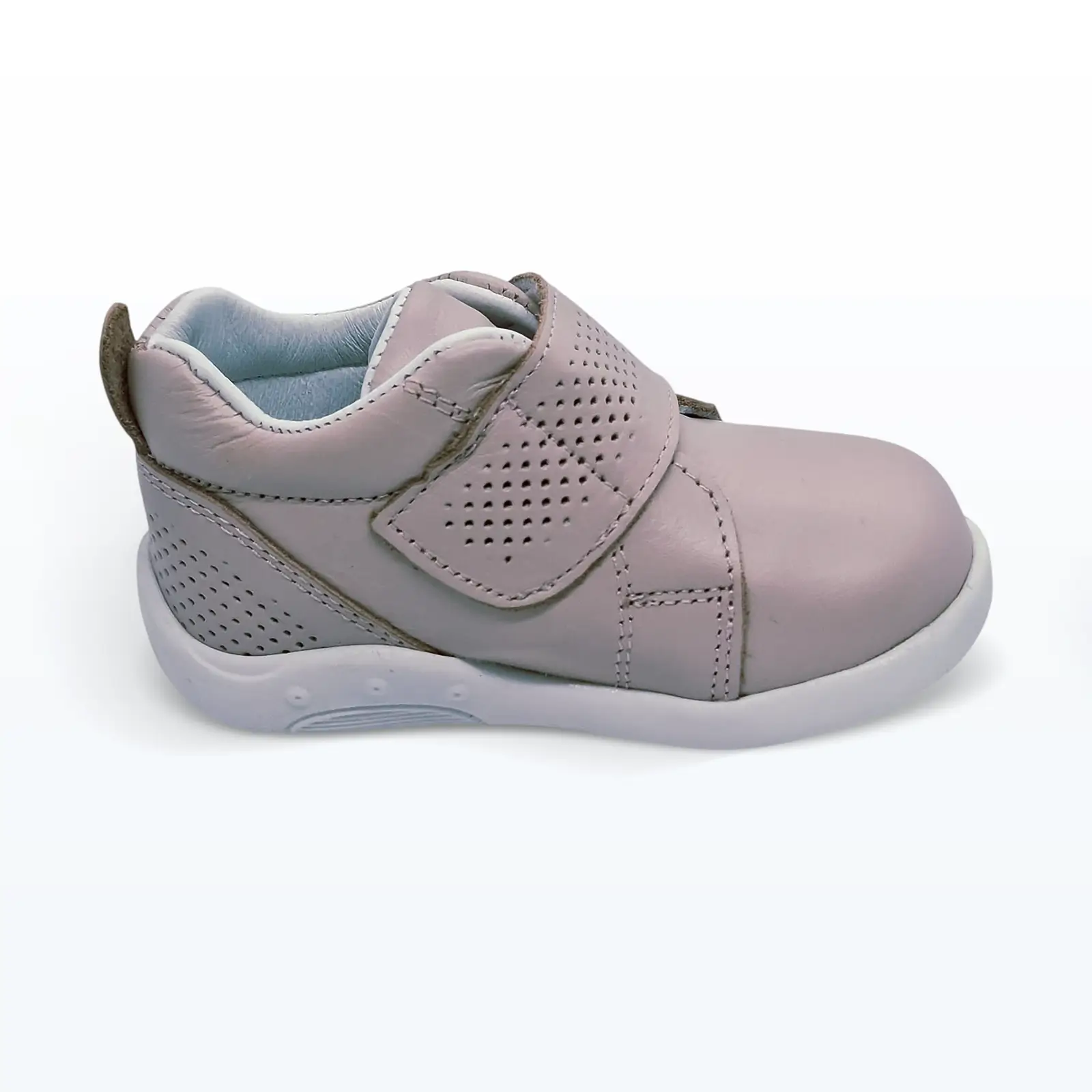 Deri Cırt Cırtlı Kalın Tek Bantlı İlk Adım Ayakkabı Pudra Deri Cırt Cırtlı Kalın Tek Bantlı İlk Adım Ayakkabı Pudra