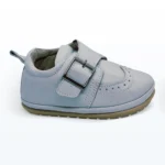 Deri Cırt Cırtlı Tek Bantlı Tokalı İlk Adım Ayakkabı Gri