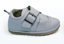 Deri Cırt Cırtlı Tek Bantlı Tokalı İlk Adım Ayakkabı Gri