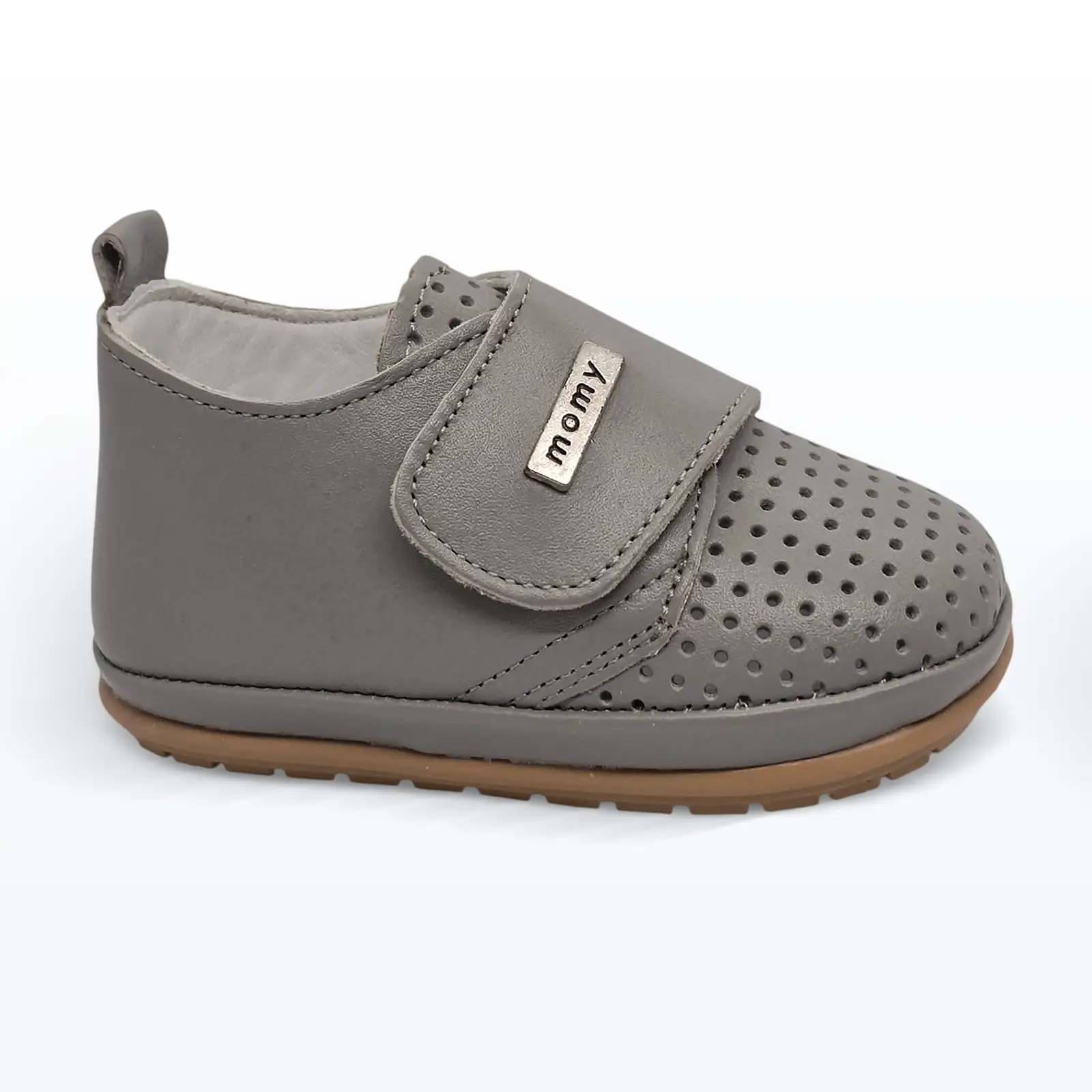 Deri Cırt Cırtlı Tek Bantlı İlk Adım Ayakkabı Gri Deri Cırt Cırtlı Tek Bantlı İlk Adım Ayakkabı Gri
