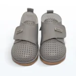 Deri Cırt Cırtlı Tek Bantlı İlk Adım Ayakkabı Gri