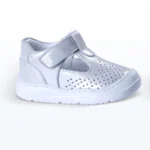 Deri Cırt Cırtlı Delikli Önden Bantlı İlk Adım Ayakkabı Mavi