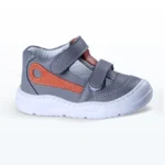 Çift Cırtlı Deri İlk Adım Ayakkabı Gri