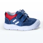 Çift Cırtlı Deri İlk Adım Ayakkabı Mavi