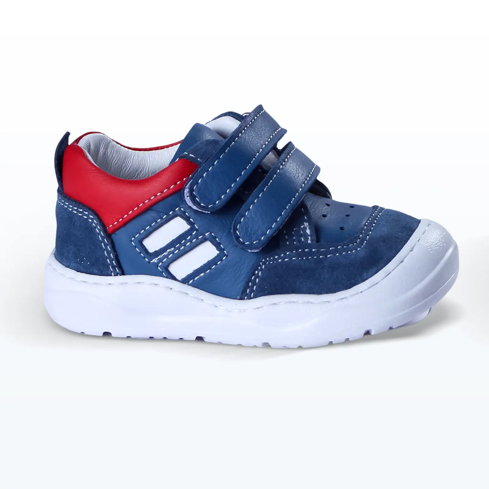 Çift Cırtlı Deri İlk Adım Ayakkabı Mavi Çift Cırtlı Deri İlk Adım Ayakkabı Mavi