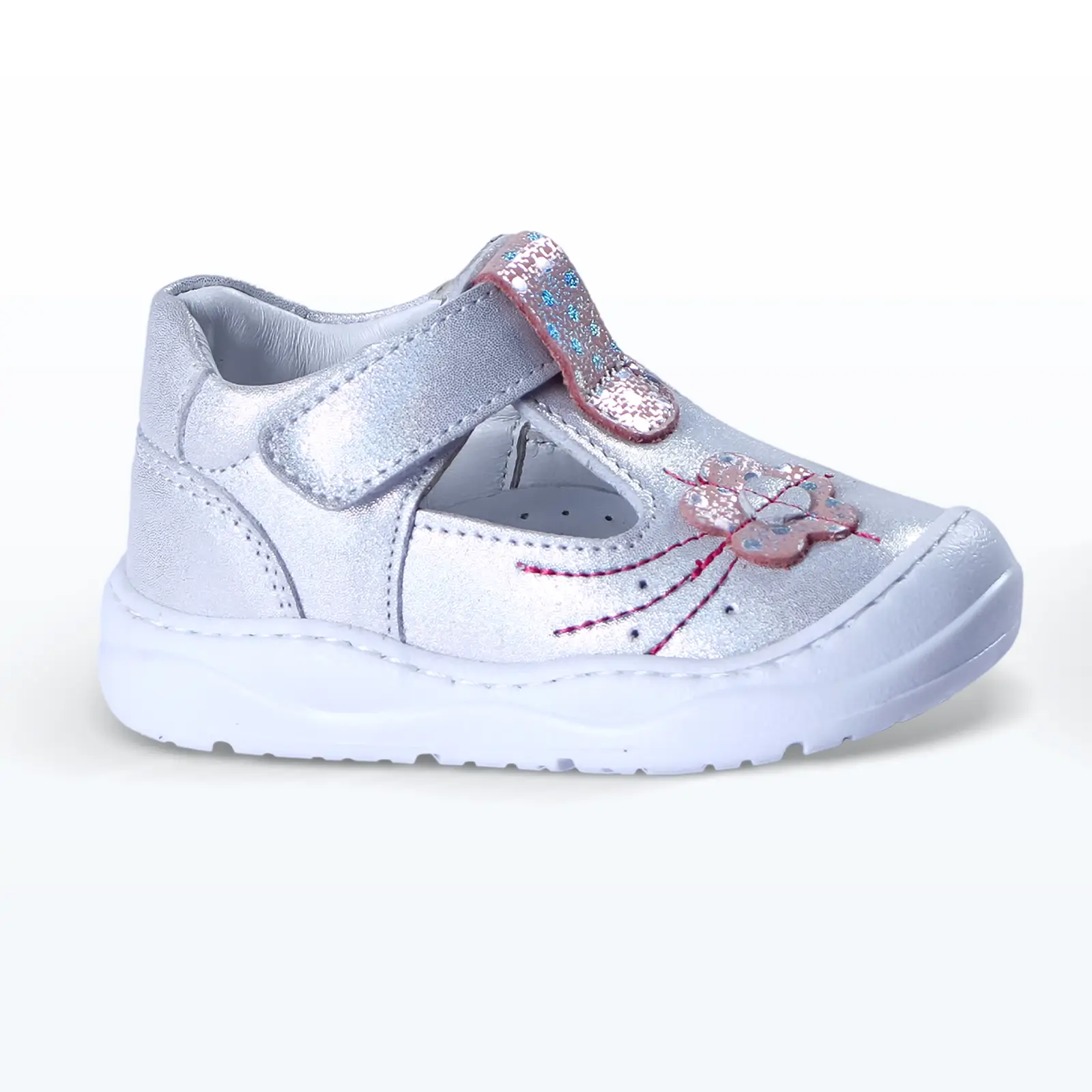 Deri Cırt Cırtlı İlk Adım Ayakkabısı Lame Deri Cırt Cırtlı İlk Adım Ayakkabısı Lame