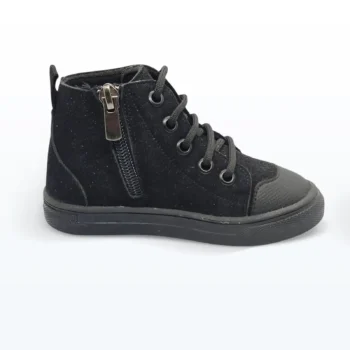 Bağcıklı Fermuarlı Bebek Botu Siyah