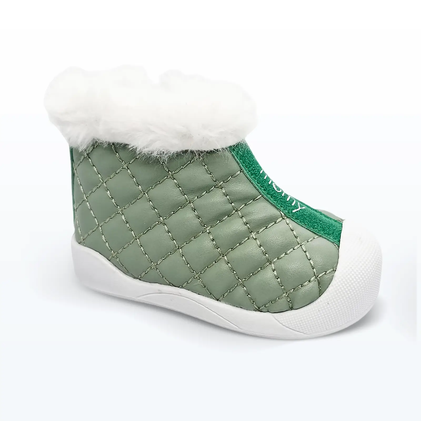 Fermuarlı Tüylü Kışlık Bebek Botu Yeşil Fermuarlı Tüylü Kışlık Bebek Botu Yeşil